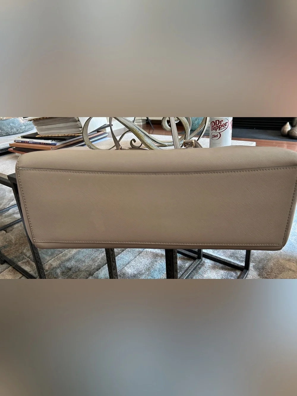 Tory Burch Large Taupe Leather Tote Shoulder Bag